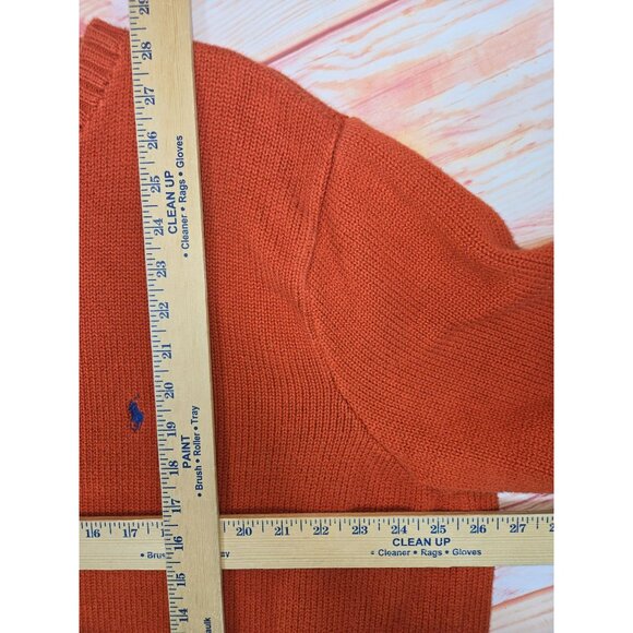 Polo Ralph Lauren Mens 2LT Orange Knit Sweater 100% Cotton - Picture 7 of 7